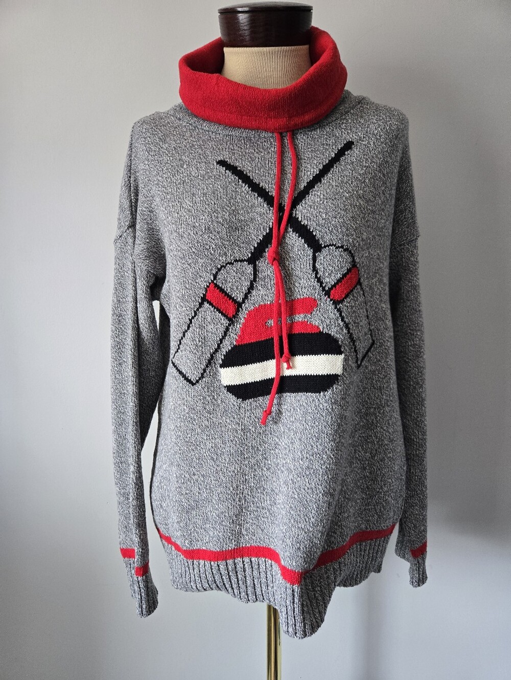 Parkhurst Cotton Country Grey Recycled Cotton Knit Sweater. Size Small